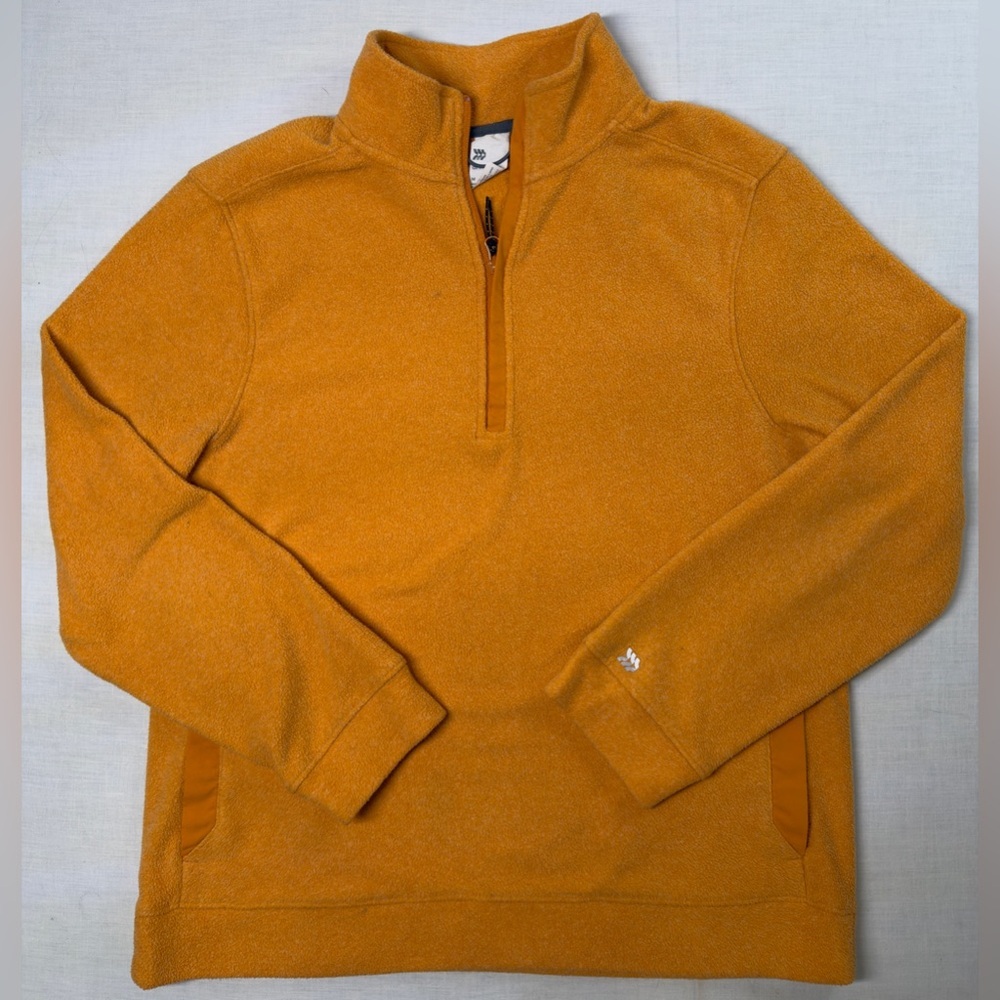 All In Motion Orange Fleece Sweatshirt Mens Size M 1/4 Zip Mock Neck Sweater